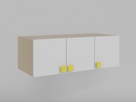 Антресоль на шкаф 3-х створчатый Клаксон без машинок (Белый/корпус Клен) в Ачинске - achinsk.katalogmebeli.com | фото