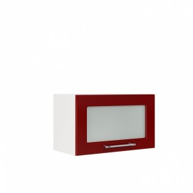 Бруклин ШВГС 600 Шкаф верхний горизонтальный со стеклом (Бетон белый/корпус Белый) в Ачинске - achinsk.katalogmebeli.com | фото