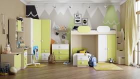 Детская комната Эппл (Зеленый/Белый/корпус Клен) в Ачинске - achinsk.katalogmebeli.com | фото 13
