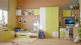 Детская комната Эппл (Зеленый/Белый/корпус Клен) в Ачинске - achinsk.katalogmebeli.com | фото 11