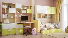 Детская комната Эппл (Зеленый/Белый/корпус Клен) в Ачинске - achinsk.katalogmebeli.com | фото 12