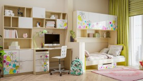 Детская комната Флёр (Белый/корпус Клен) в Ачинске - achinsk.katalogmebeli.com | фото 1
