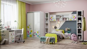 Детская комната Флер (Белый/корпус Выбеленное дерево) в Ачинске - achinsk.katalogmebeli.com | фото