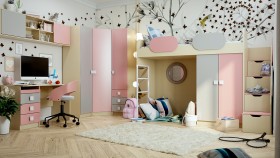 Детская комната Грэйси (Розовый/Серый/корпус Клен) в Ачинске - achinsk.katalogmebeli.com | фото 1
