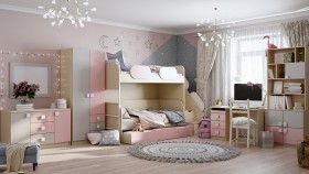 Детская комната Грэйси (Розовый/Серый/корпус Клен) в Ачинске - achinsk.katalogmebeli.com | фото 12