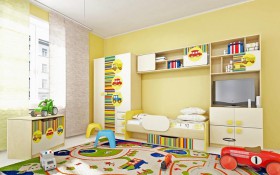 Детская комната Клаксон (Бежевый/корпус Клен) в Ачинске - achinsk.katalogmebeli.com | фото 2