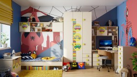 Детская комната Клаксон (Бежевый/корпус Клен) в Ачинске - achinsk.katalogmebeli.com | фото