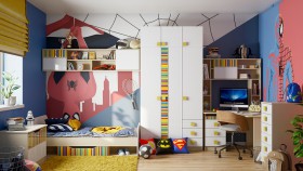 Детская комната Клаксон без машинок (Белый/корпус Клен) в Ачинске - achinsk.katalogmebeli.com | фото