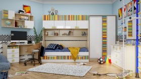 Детская комната Клаксон без машинок (Белый/корпус Клен) в Ачинске - achinsk.katalogmebeli.com | фото 5