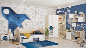 Детская комната Санни (Белый/корпус Клен) в Ачинске - achinsk.katalogmebeli.com | фото 2
