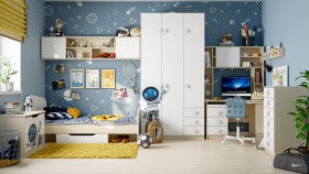 Детская комната Санни (Белый/корпус Клен) в Ачинске - achinsk.katalogmebeli.com | фото