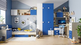 Детская комната Скай (Синий/Белый/корпус Клен) в Ачинске - achinsk.katalogmebeli.com | фото