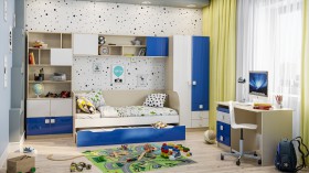 Детская комната Скай Люкс (Синий/Белый/корпус Клен) в Ачинске - achinsk.katalogmebeli.com | фото