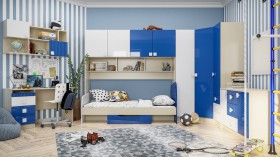 Детская комната Скай Люкс (Синий/Белый/корпус Клен) в Ачинске - achinsk.katalogmebeli.com | фото 3