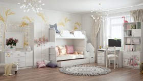 Детская комната Совушки (Белый/корпус Выбеленное дерево) в Ачинске - achinsk.katalogmebeli.com | фото 3