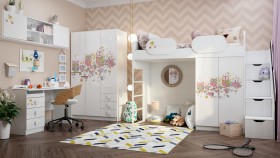 Детская комната Совушки (Белый/корпус Выбеленное дерево) в Ачинске - achinsk.katalogmebeli.com | фото 1