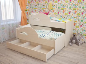 Кровать детская Радуга 1600 Млечный дуб/Венге в Ачинске - achinsk.katalogmebeli.com | фото 2