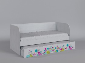 Диван-кровать Флёр (Белый/корпус Выбеленное дерево) в Ачинске - achinsk.katalogmebeli.com | фото