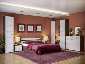 Спальня Нэнси (Венге/Белый глянец) в Ачинске - achinsk.katalogmebeli.com | фото