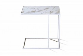 Журнальный столик Stone 018 (Прямоугольный) Металл/Керамика 500 Белый в Ачинске - achinsk.katalogmebeli.com | фото 2