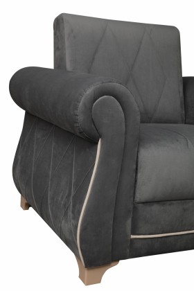 Кресло для отдыха "Порто" (велюр графит / микровельвет крем) в Ачинске - achinsk.katalogmebeli.com | фото 7