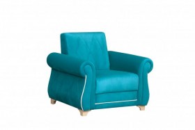 Кресло для отдыха "Порто" (велюр киви бирюза / микровельвет крем) в Ачинске - achinsk.katalogmebeli.com | фото