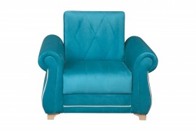 Кресло для отдыха "Порто" (велюр киви бирюза / микровельвет крем) в Ачинске - achinsk.katalogmebeli.com | фото 3