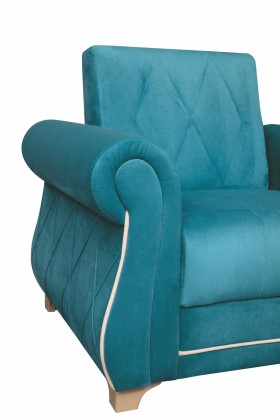 Кресло для отдыха "Порто" (велюр киви бирюза / микровельвет крем) в Ачинске - achinsk.katalogmebeli.com | фото 5