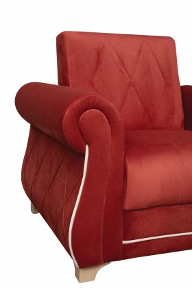 Кресло для отдыха "Порто" (микровелюр Гавайи бордо / микровельвет крем)/осн. в Ачинске - achinsk.katalogmebeli.com | фото 6