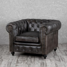 Кресло кожаное Лофт Честер (акация) в Ачинске - achinsk.katalogmebeli.com | фото 1