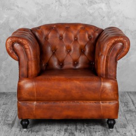 Кресло кожаное Лофт Честер-Нью (Коричневый, Рыжий) в Ачинске - achinsk.katalogmebeli.com | фото 7