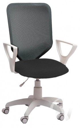 Кресло компьютерное Элегия S (белый/ткань сетка темно-серая) в Ачинске - achinsk.katalogmebeli.com | фото