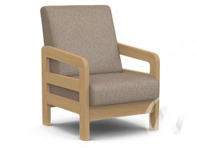 Кресло отдыха Вега-34 (бук лак/UNO CARAMEL) в Ачинске - achinsk.katalogmebeli.com | фото