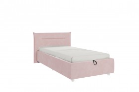 Кровать 0.9 Альба (Нежно-розовый велюр/под-мех) в Ачинске - achinsk.katalogmebeli.com | фото
