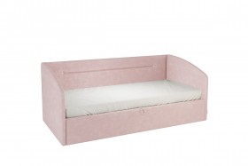 Кровать 0.9 Альба Софа (Нежно-розовый велюр) в Ачинске - achinsk.katalogmebeli.com | фото