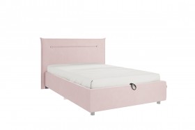 Кровать 1,2 Альба (Нежно-розовый велюр/под-мех) в Ачинске - achinsk.katalogmebeli.com | фото 1