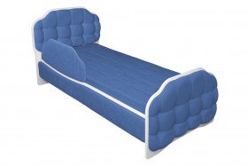 Кровать 160 Атлет 29 Синий (мягкий бортик) в Ачинске - achinsk.katalogmebeli.com | фото