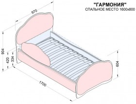 Кровать 160 Гармония 32 Фиолетовый (мягкий бортик) в Ачинске - achinsk.katalogmebeli.com | фото 2