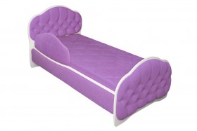 Кровать 160 Гармония 67 Светло-фиолетовый (мягкий бортик) в Ачинске - achinsk.katalogmebeli.com | фото 1