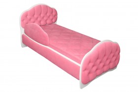Кровать 160 Гармония 89 Розовый (мягкий бортик) в Ачинске - achinsk.katalogmebeli.com | фото