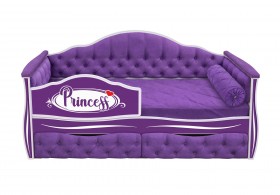 Кровать 160 серии Иллюзия 2 ящика 32 Фиолетовый (мягкие боковые накладки/подушка валик) в Ачинске - achinsk.katalogmebeli.com | фото