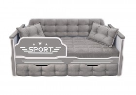 Кровать 160 серии Спорт 2 ящика 45 Серый (подушки) в Ачинске - achinsk.katalogmebeli.com | фото