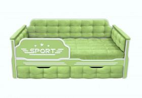 Кровать 160 серии Спорт 2 ящика 81 Фисташка (мягкие боковые накладки) в Ачинске - achinsk.katalogmebeli.com | фото
