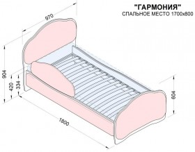 Кровать 170 Гармония 45 Серый (мягкий бортик) в Ачинске - achinsk.katalogmebeli.com | фото 2