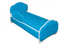 Кровать 170 Гармония 84 Ярко-голубой (мягкий бортик) в Ачинске - achinsk.katalogmebeli.com | фото