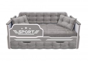 Кровать 170 серии Спорт 1 ящик 45 Серый (подушки) в Ачинске - achinsk.katalogmebeli.com | фото