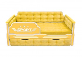 Кровать 170 серии Спорт 1 ящик 74 Жёлтый (мягкие боковые накладки) в Ачинске - achinsk.katalogmebeli.com | фото