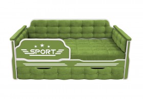 Кровать 170 серии Спорт 1 ящик 76 Зелёный (мягкие боковые накладки) в Ачинске - achinsk.katalogmebeli.com | фото