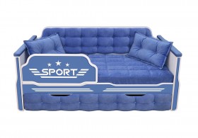 Кровать 170 серии Спорт 1 ящик 85 Синий (подушки) в Ачинске - achinsk.katalogmebeli.com | фото