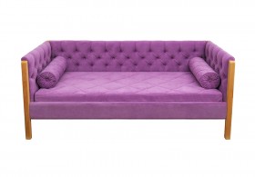 Кровать 180 серии Леди  32 Фиолетовый (подушка валик) в Ачинске - achinsk.katalogmebeli.com | фото